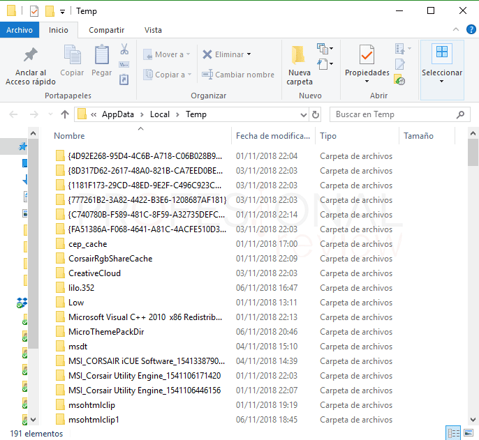 Archivos temporales de Windows